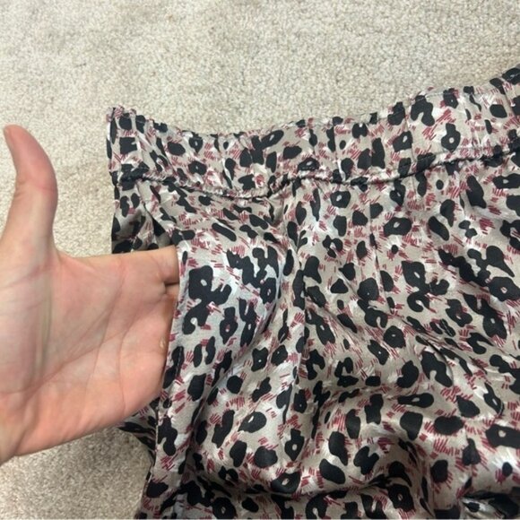 Zara Brown leopard cheetah animal print satin effect jogger pants M NWOT pockets - Picture 4 of 12